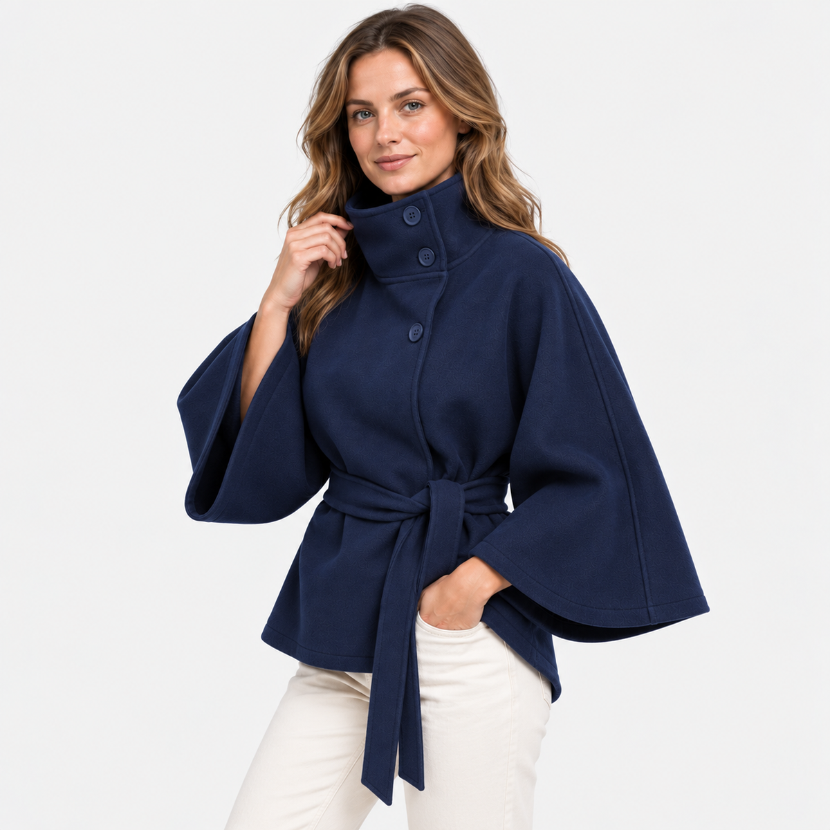 Old Ashworth | Women’s High Collar Cape Coat for Winter
