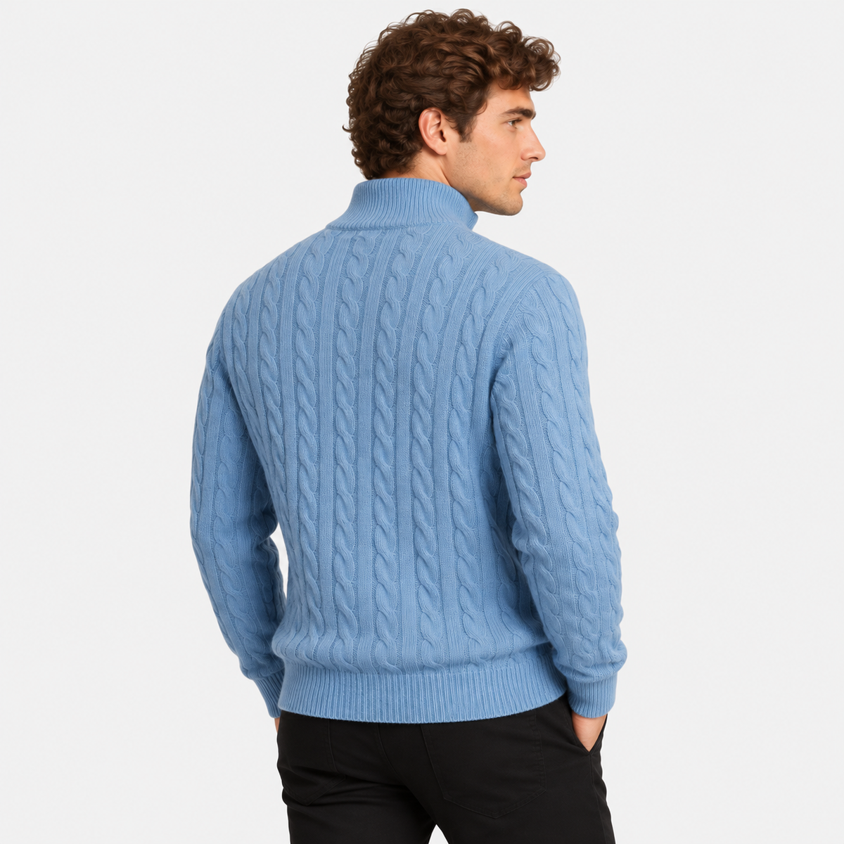 Old Ashworth | Men's Jumper – Cotton Half-Zip Long Sleeve