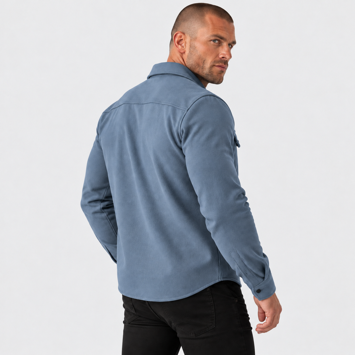 Old Ashworth | Men's Shirt Jacket – Button Front & Chest Pockets