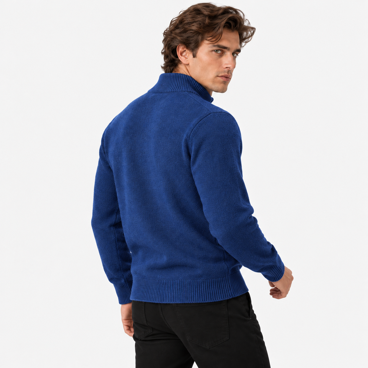 Old Ashworth | Men's Jumper – Cashmere Quarter-Zip High Collar