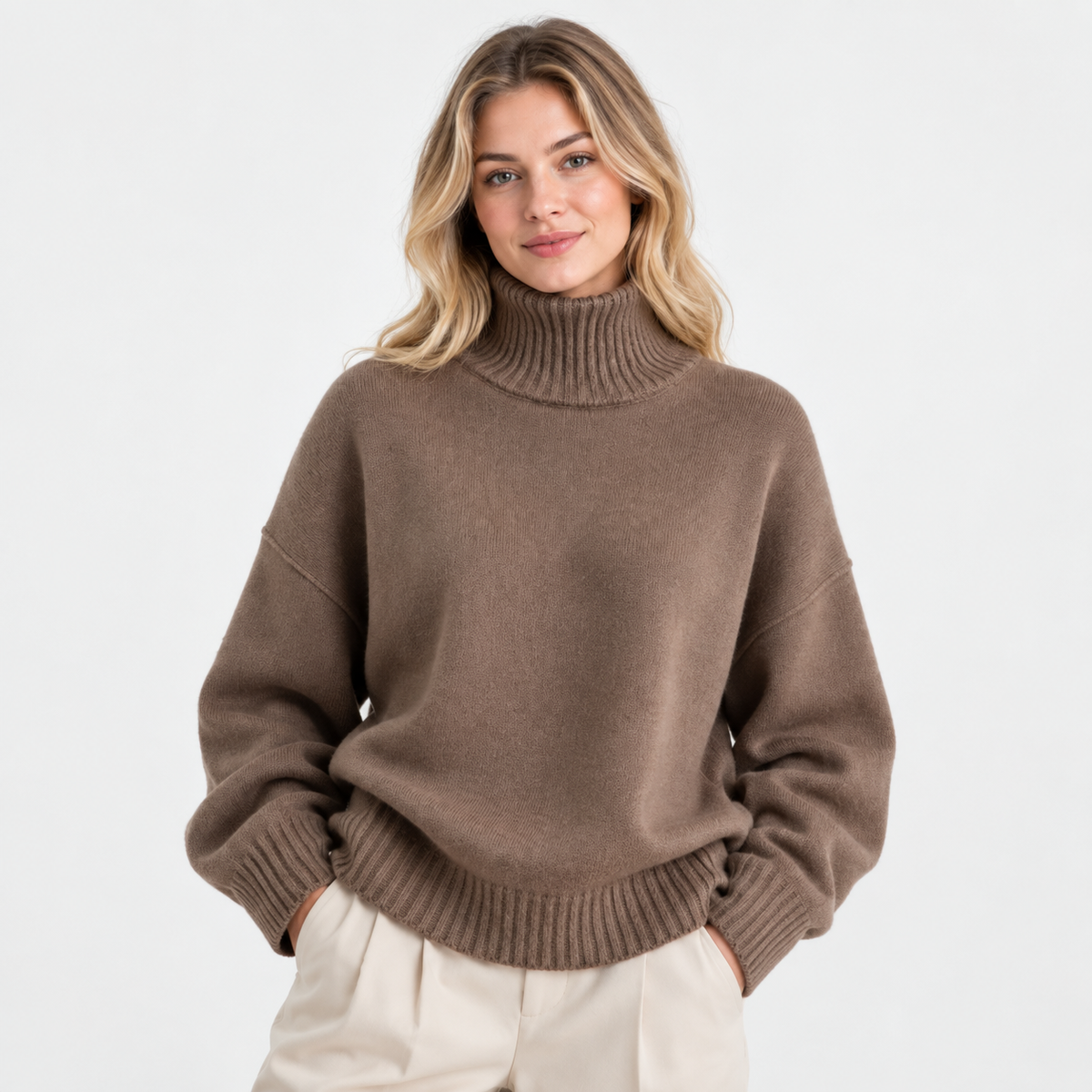 Old Ashworth  | Women's Lightweight Turtleneck Sweater Long Sleeve Knit Top