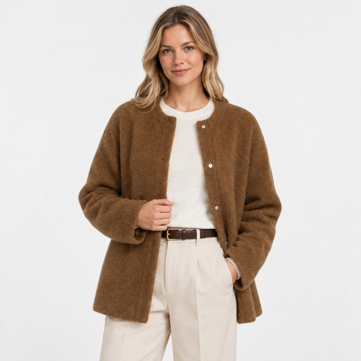 Old Ashworth  | Women's Warm Button Up Knit Cardigan Everyday Layer