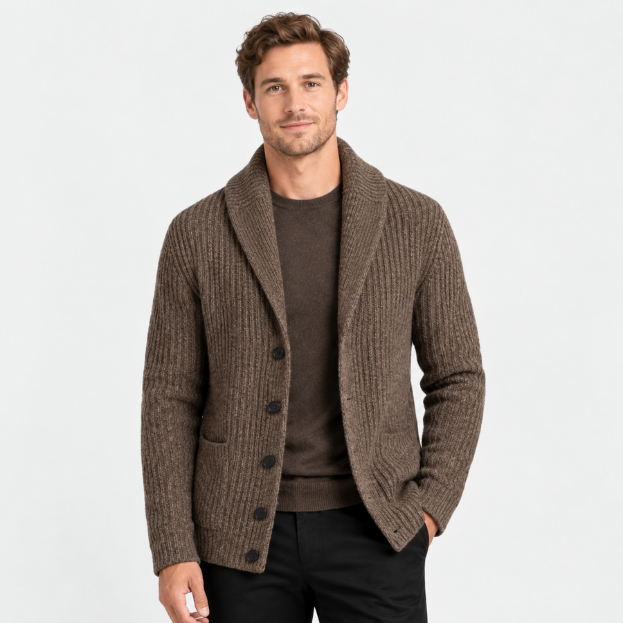 Old Ashworth  | Men's Slim Fit Button Up Cardigan Sweater Warm Knit Laye