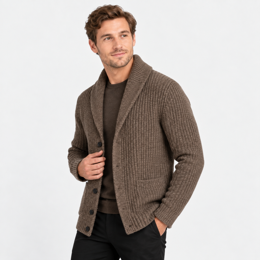 Old Ashworth  | Men's Slim Fit Button Up Cardigan Sweater Warm Knit Laye