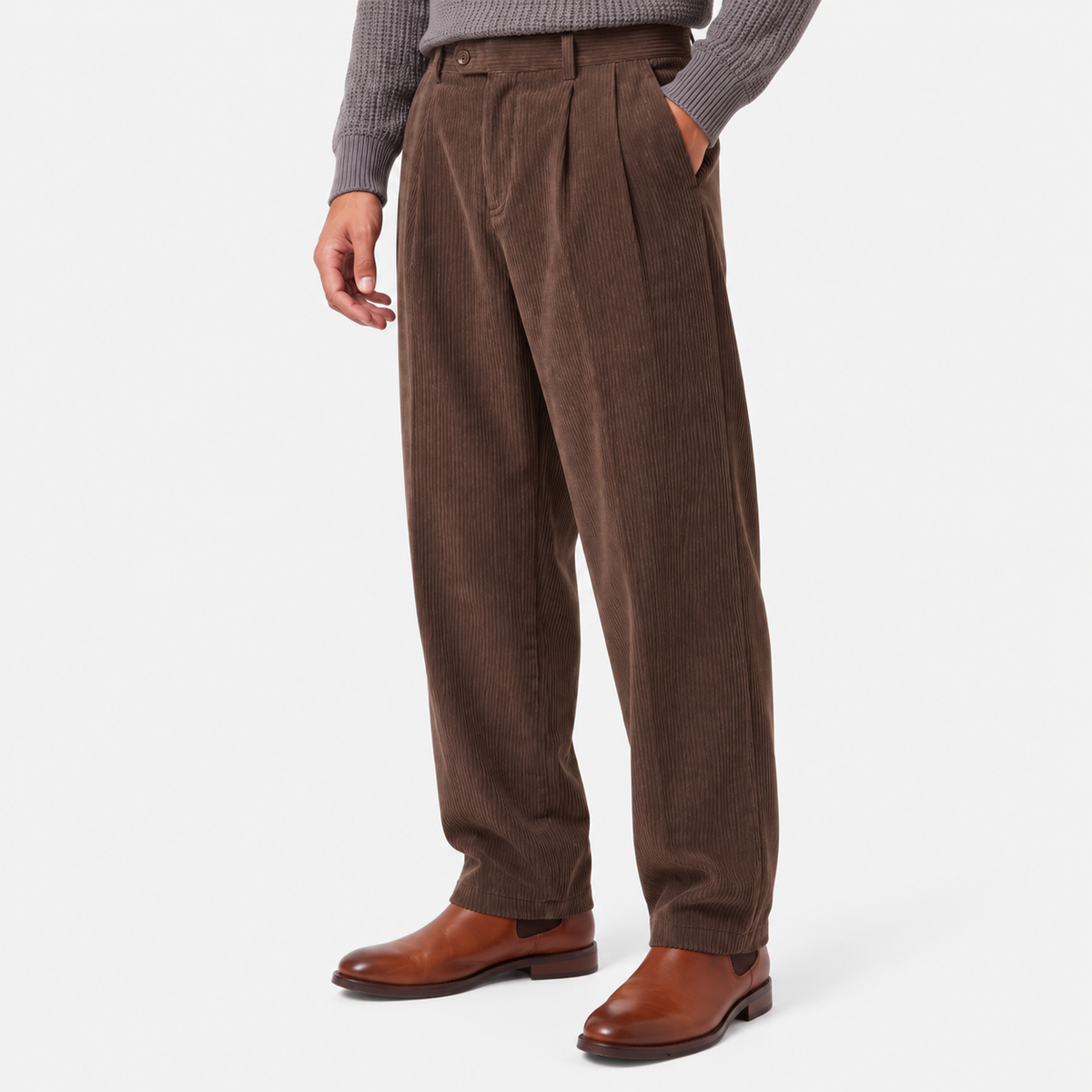 Old Ashworth | Men's Wide Leg Corduroy Trousers