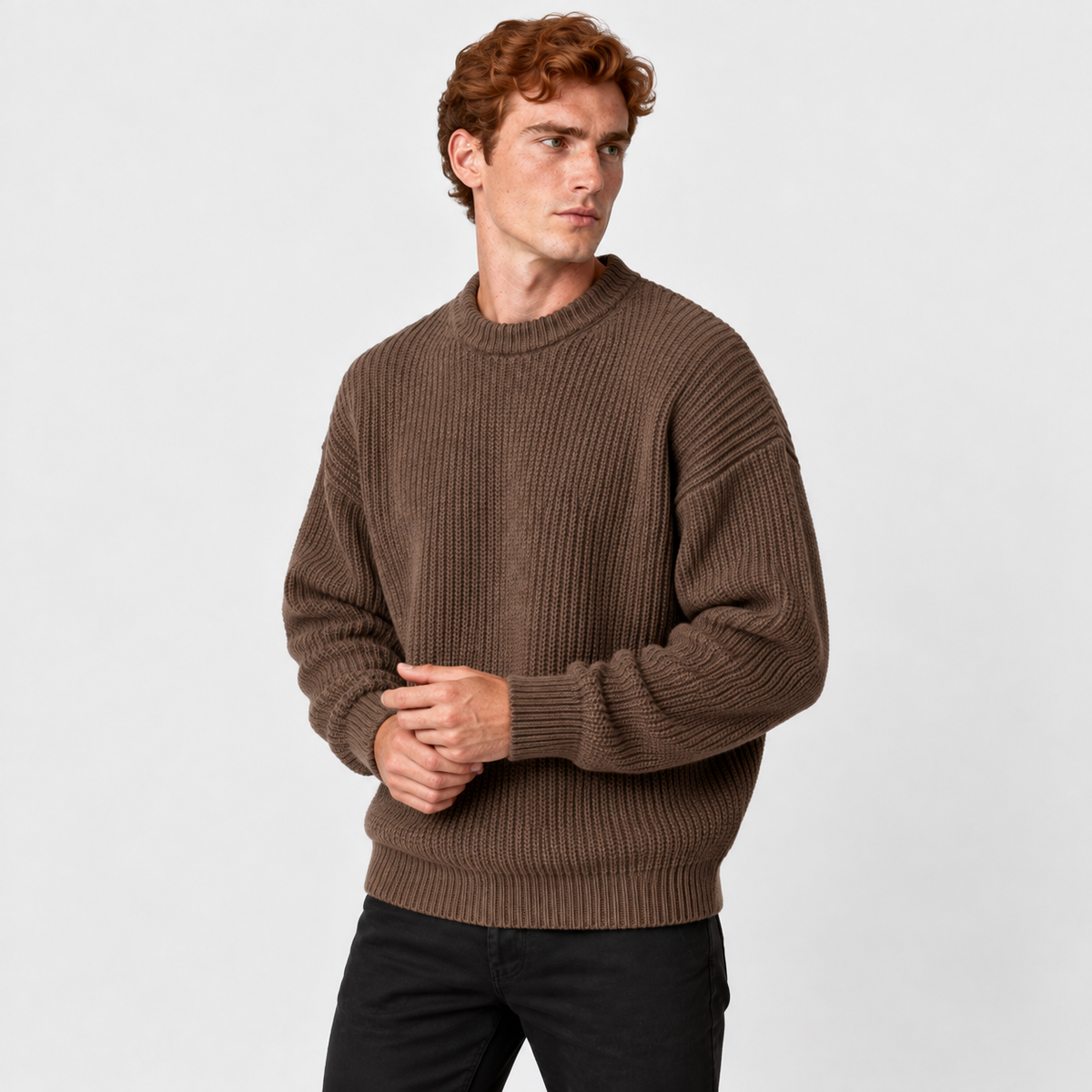 Old Ashworth | Men's Jumper – Chunky Knit Winter Layer