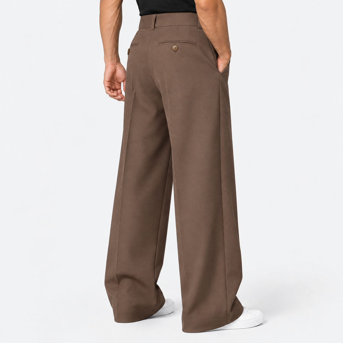 Old Ashworth | Men's Wide Leg Trousers – Pleated Business Casual
