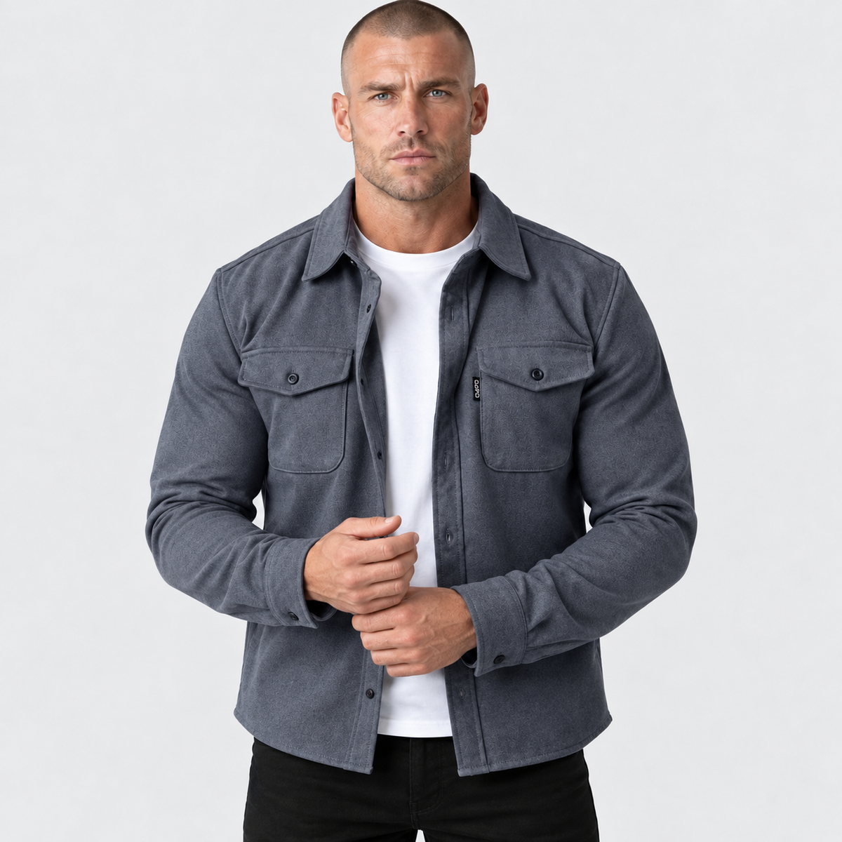 Old Ashworth | Men's Shirt Jacket – Button Front & Chest Pockets