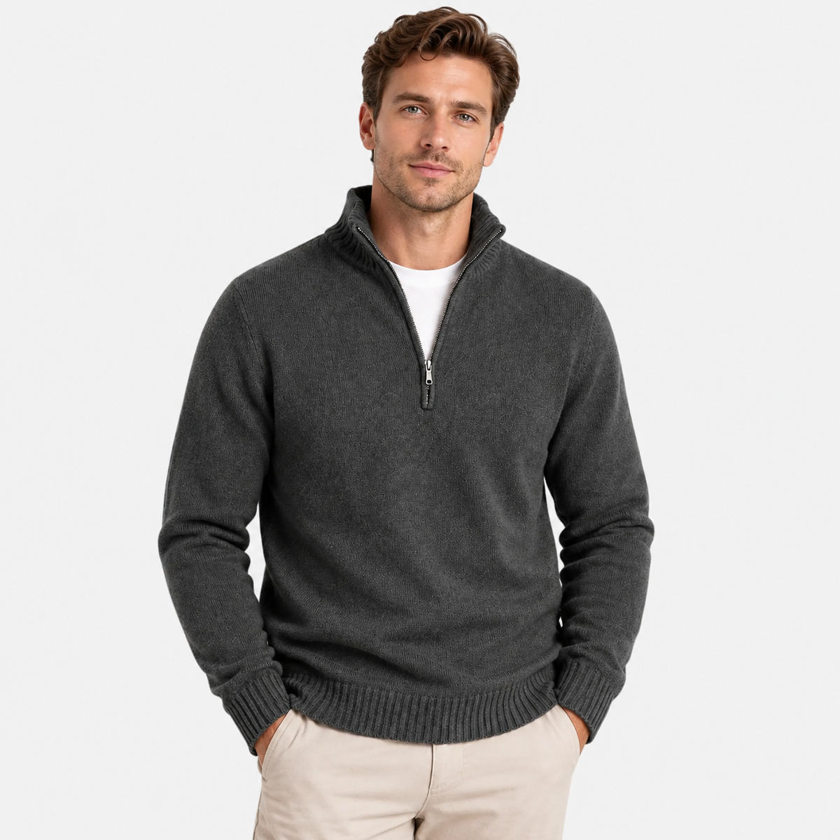 Old Ashworth  | Men's Long Sleeve Half Zip Knit Sweater Casual Pullover