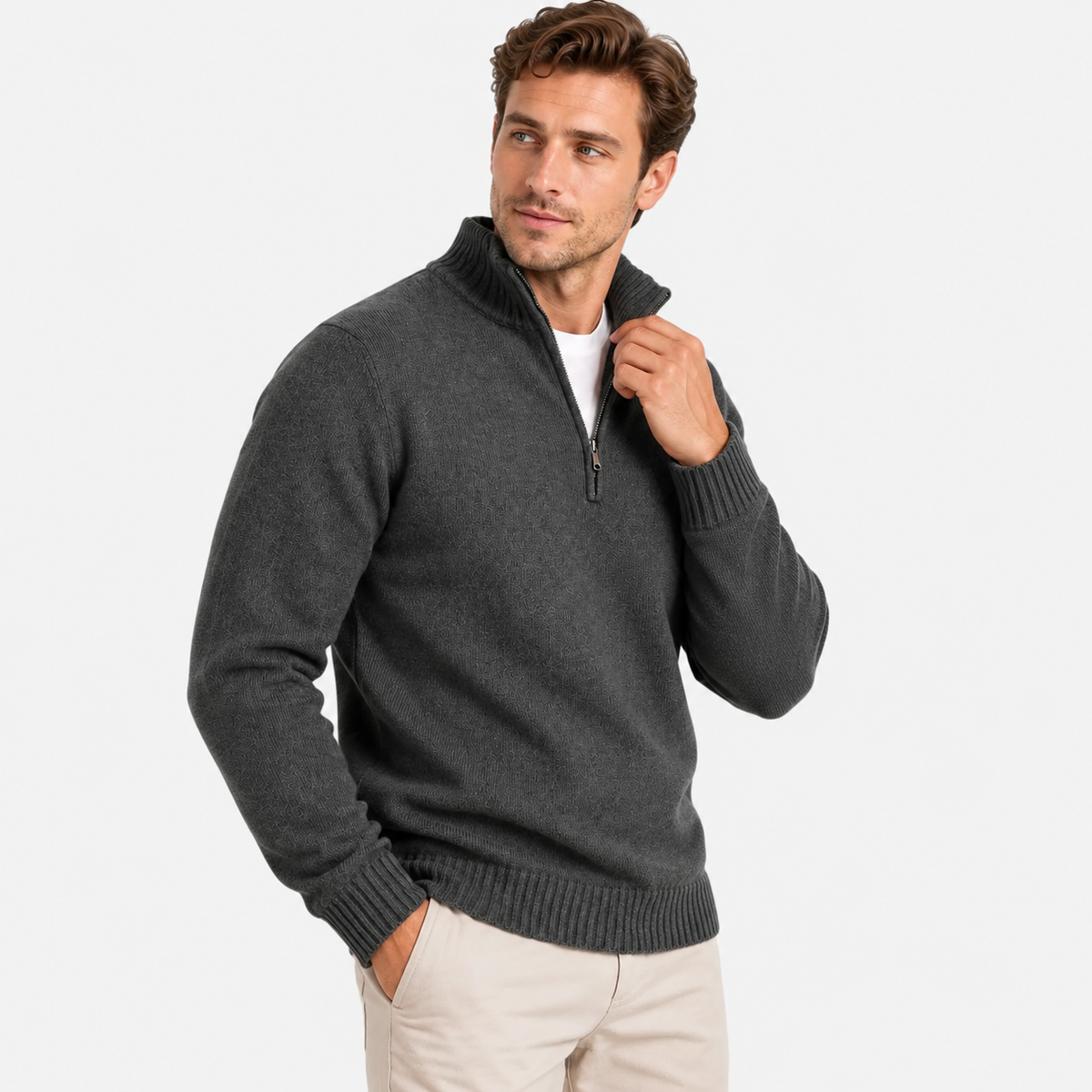 Old Ashworth  | Men's Long Sleeve Half Zip Knit Sweater Casual Pullover