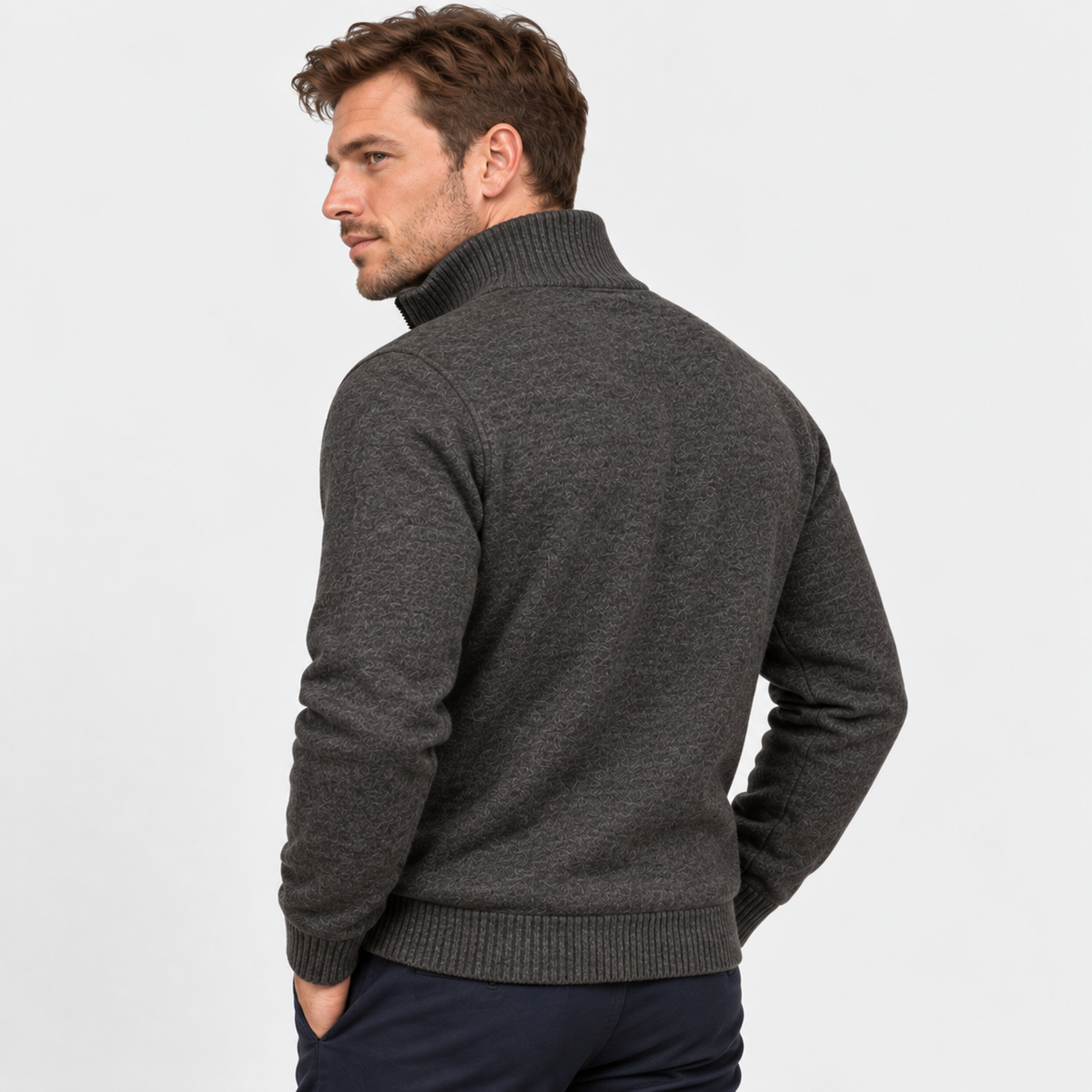 Old Ashworth | Men’s Knitted Zip Jacket for Smart Casual Wear