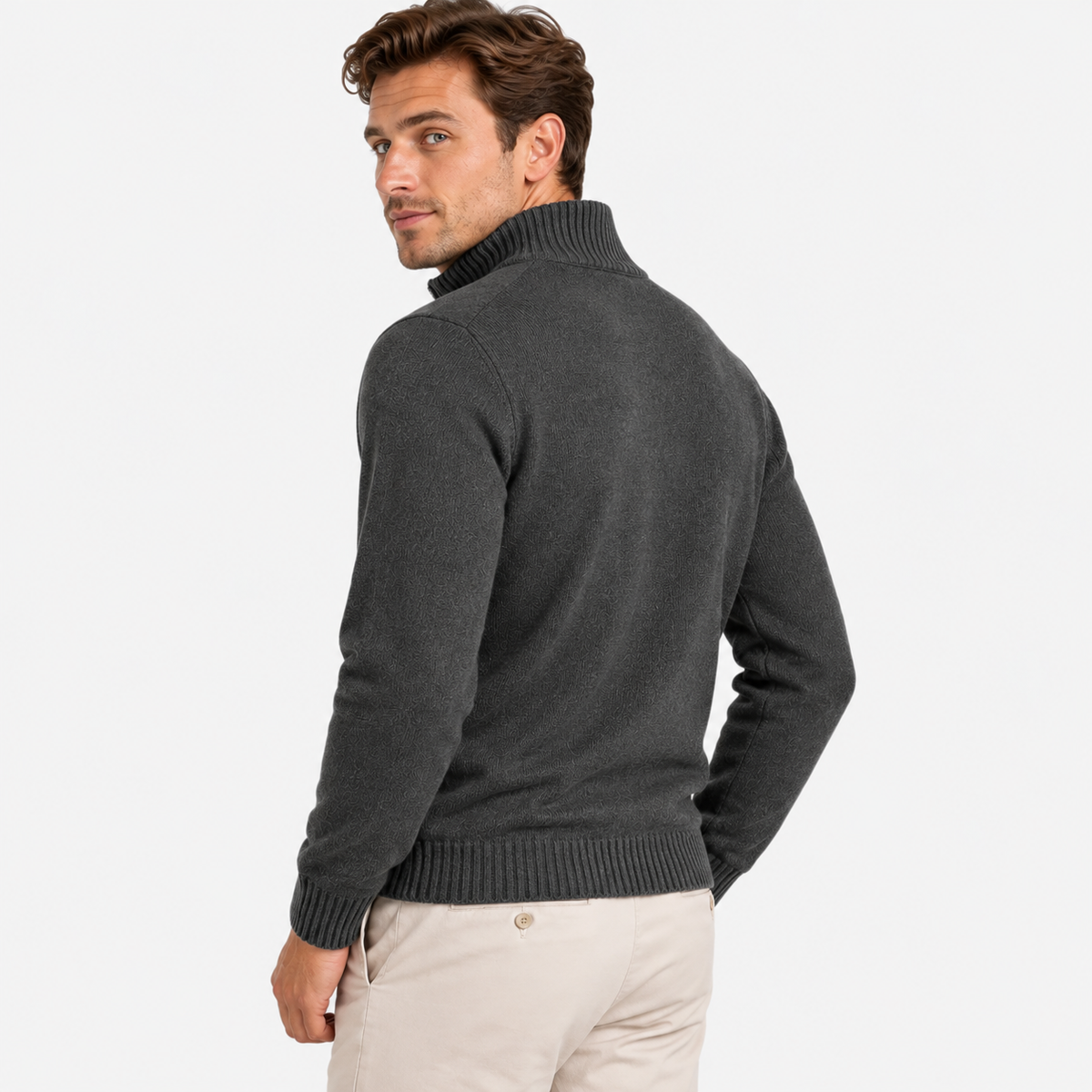 Old Ashworth  | Men's Long Sleeve Half Zip Knit Sweater Casual Pullover