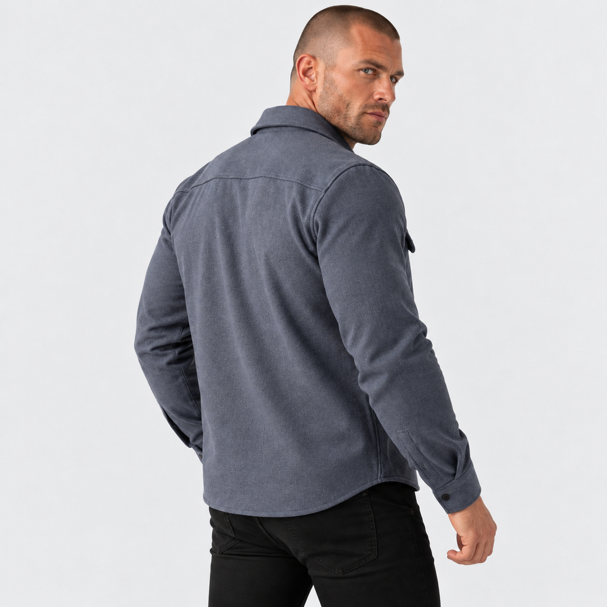 Old Ashworth | Men's Shirt Jacket – Button Front & Chest Pockets