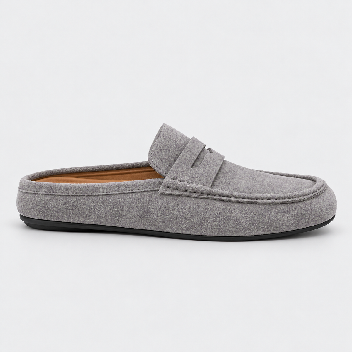 Old Ashworth | Men's Mule Loafers – Suede-Look Everyday Slip-On