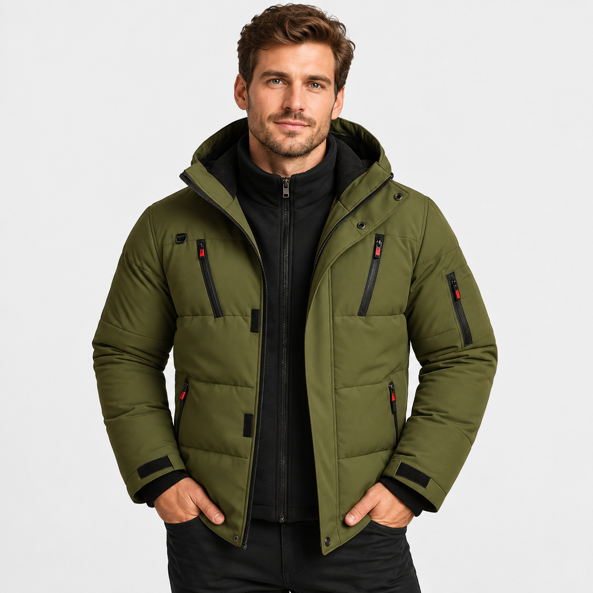 Old Ashworth | Men’s Warm Puffer Jacket for Cold Winter Weather