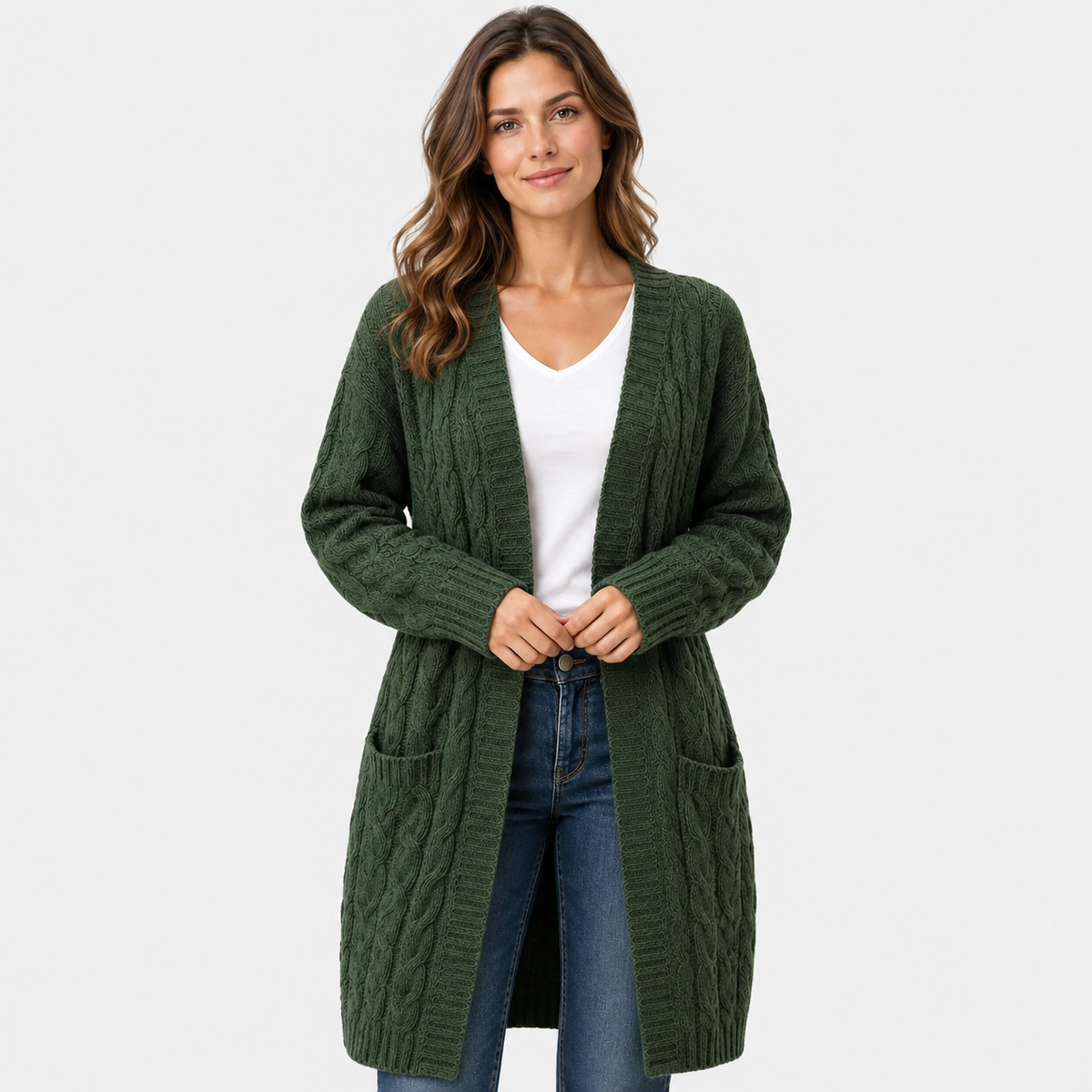 Old Ashworth | Women’s Long Hooded Cardigan for Autumn and Winter