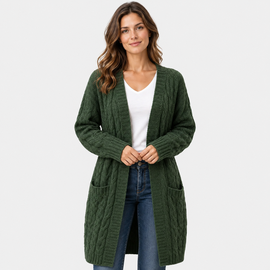 Old Ashworth | Women’s Long Hooded Cardigan for Autumn and Winter