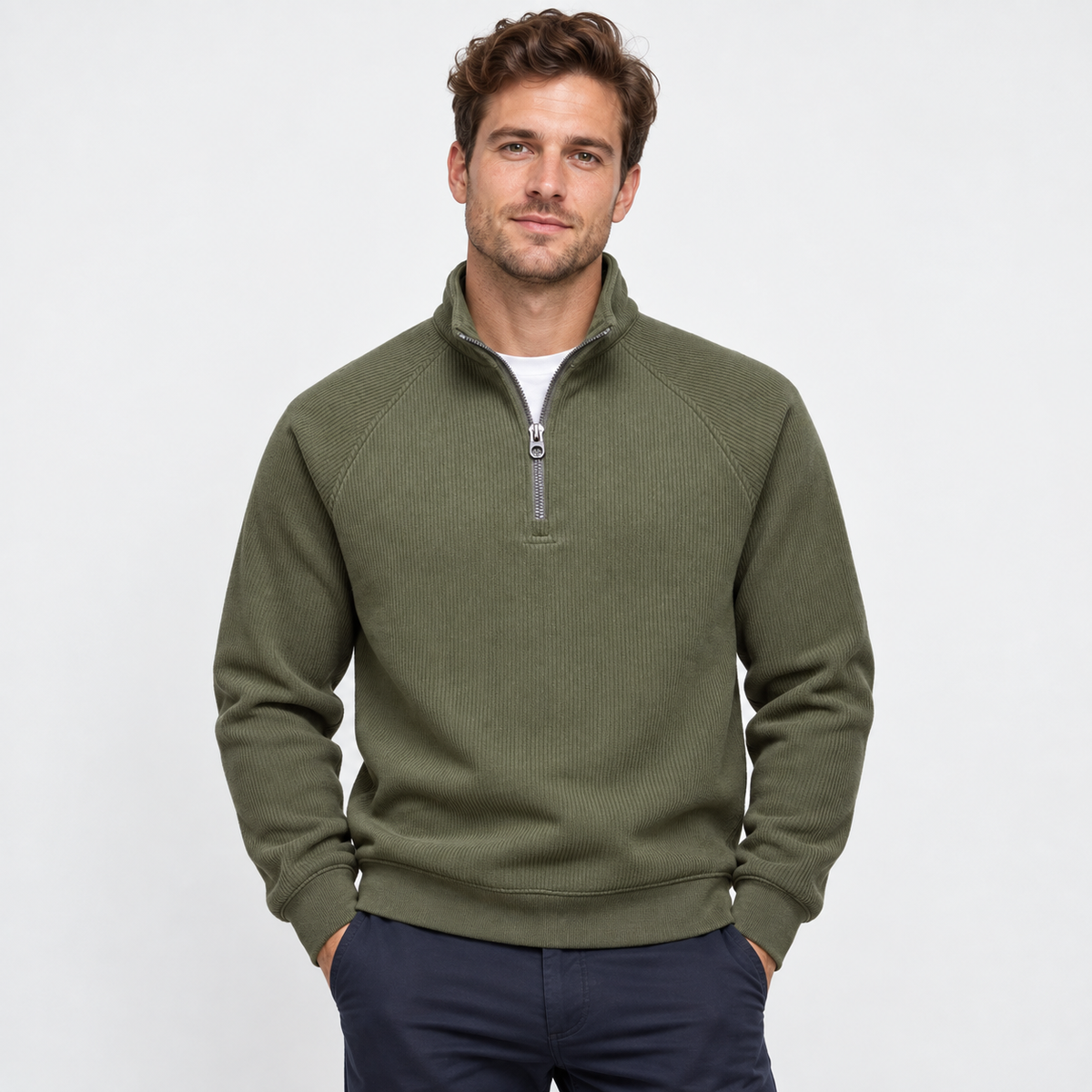Old Ashworth | Men’s Classic Quarter-Zip – Warm Stand Collar