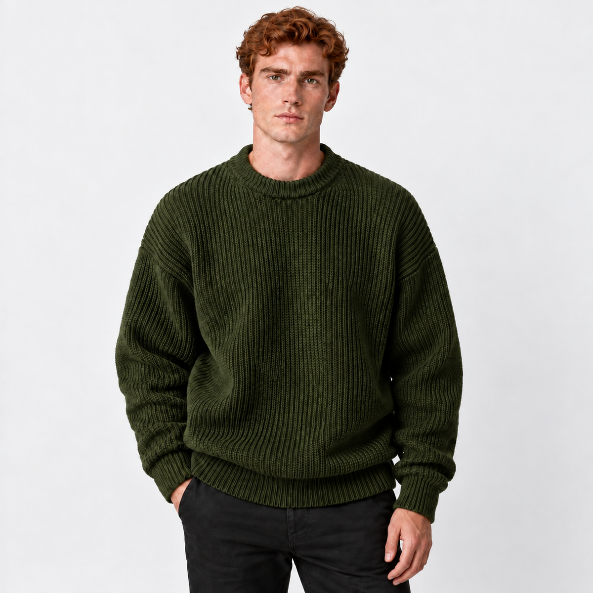 Old Ashworth | Men's Jumper – Chunky Knit Winter Layer