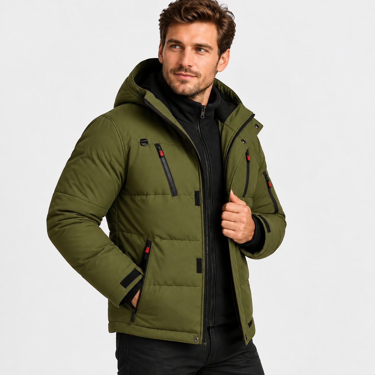 Old Ashworth | Men’s Warm Puffer Jacket for Cold Winter Weather