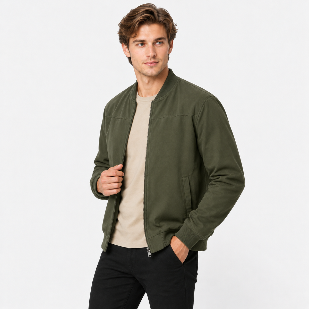 Old Ashworth | Men's Bomber Jacket – Lightweight Everyday Comfort
