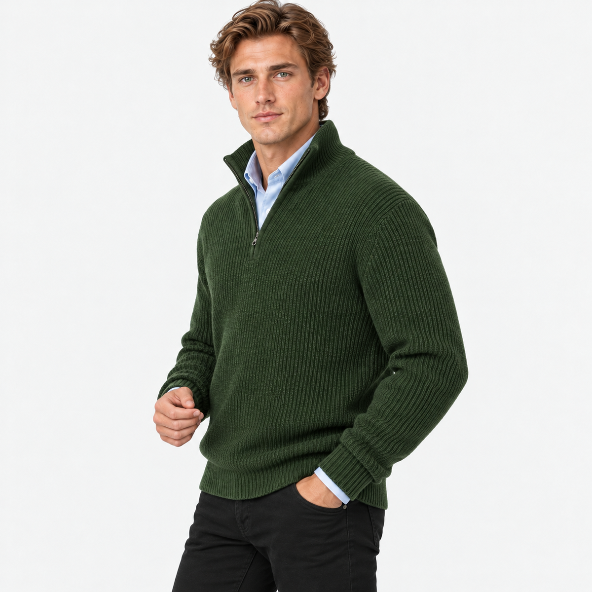 Old Ashworth | Men's Cashmere Quarter-Zip Jumper
