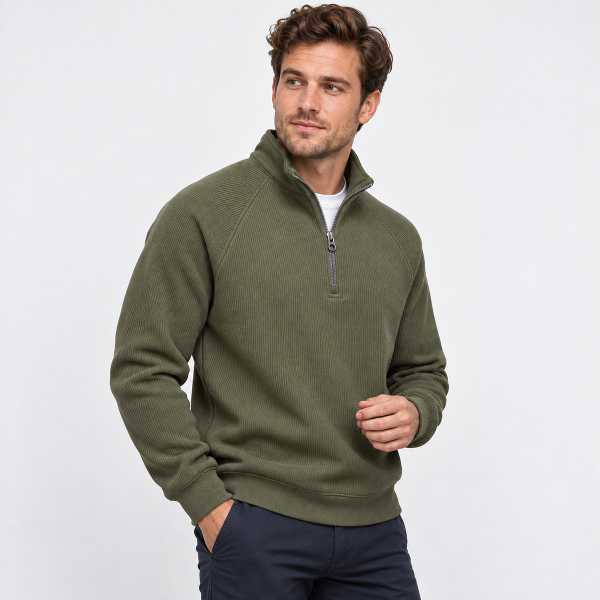 Old Ashworth | Men’s Classic Quarter-Zip – Warm Stand Collar