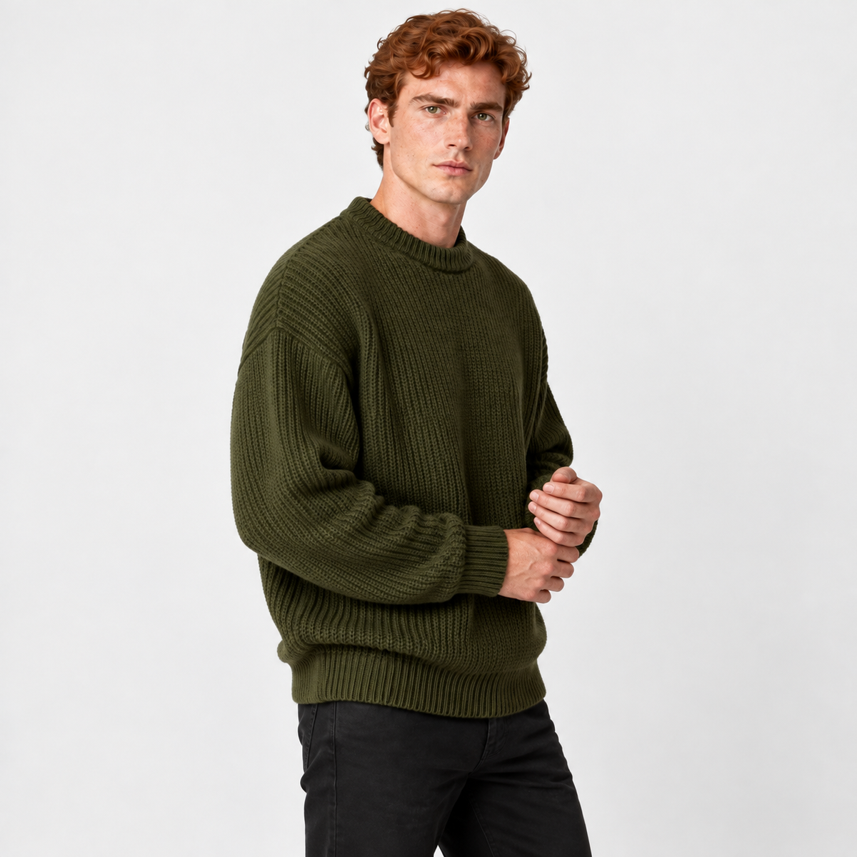 Old Ashworth | Men's Jumper – Chunky Knit Winter Layer