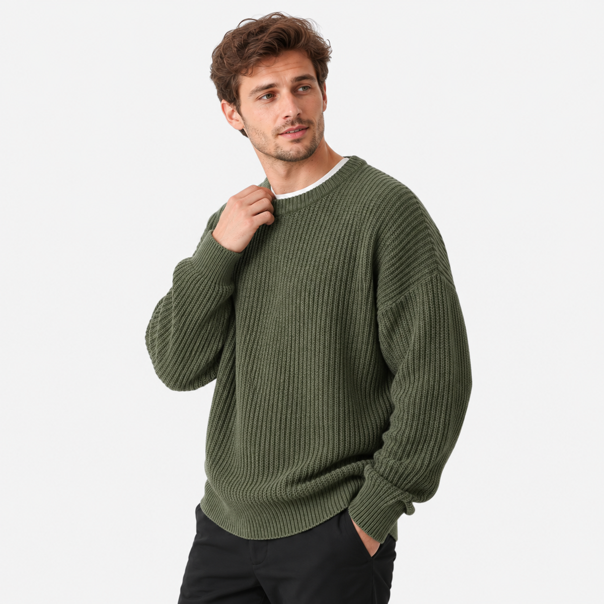 Old Ashworth  | Men's Crew Neck Sweater for Business Casual & Everyday Wear