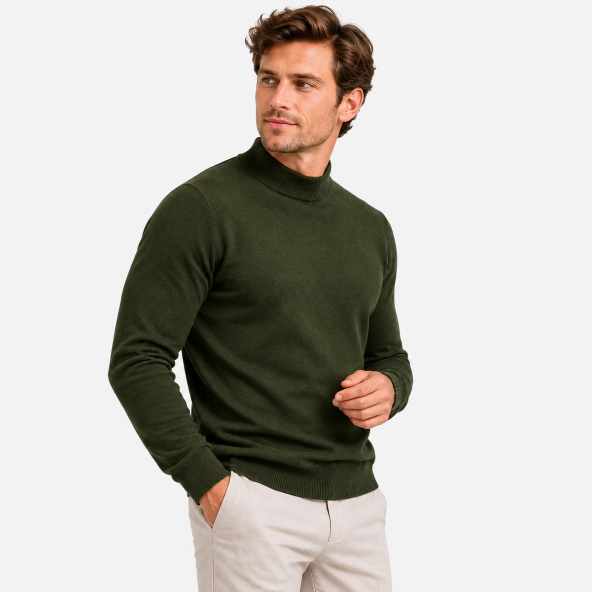 Old Ashworth  | Men's Warm Mock Neck Sweater Slim Fit Winter Knit Pullover