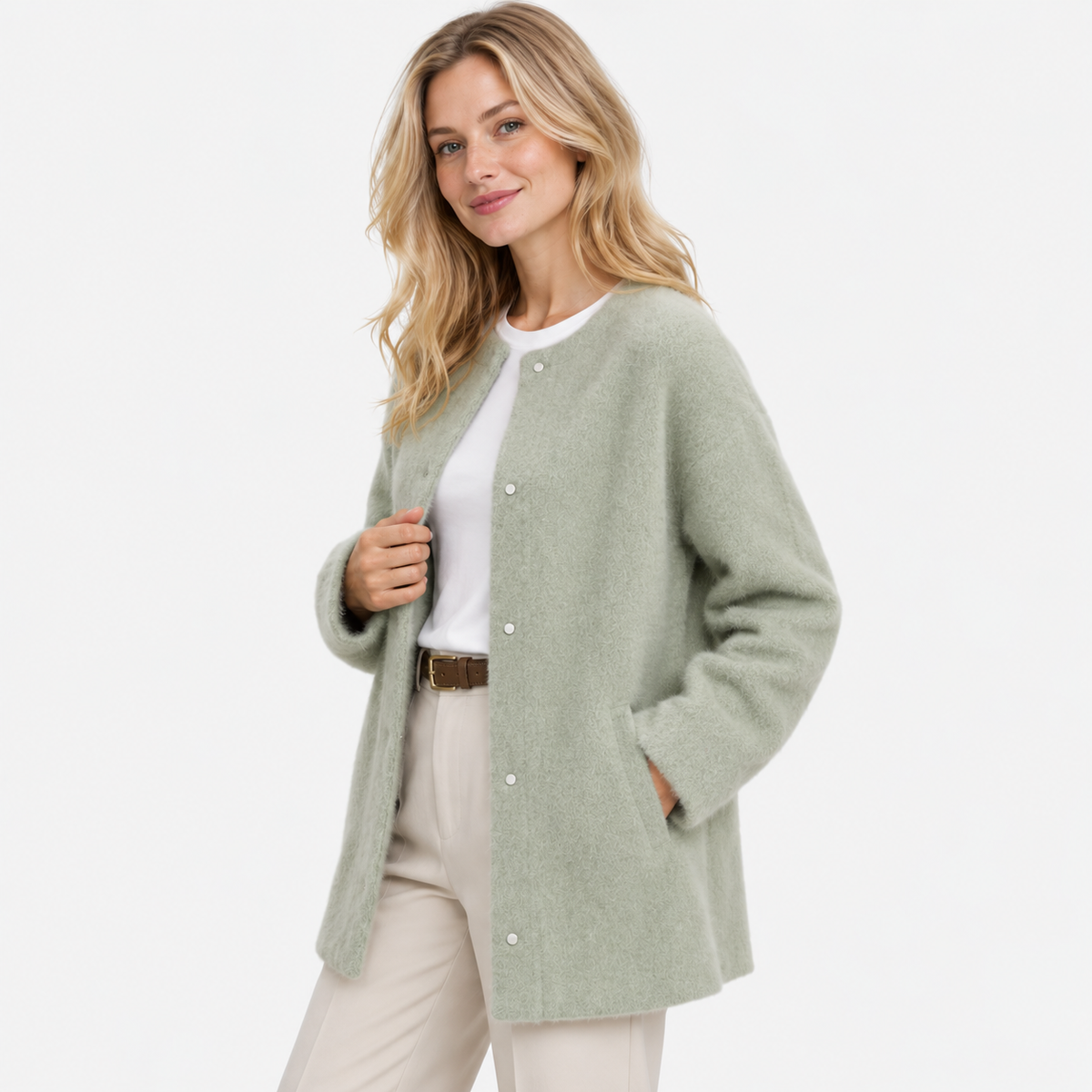 Old Ashworth  | Women's Warm Button Up Knit Cardigan Everyday Layer
