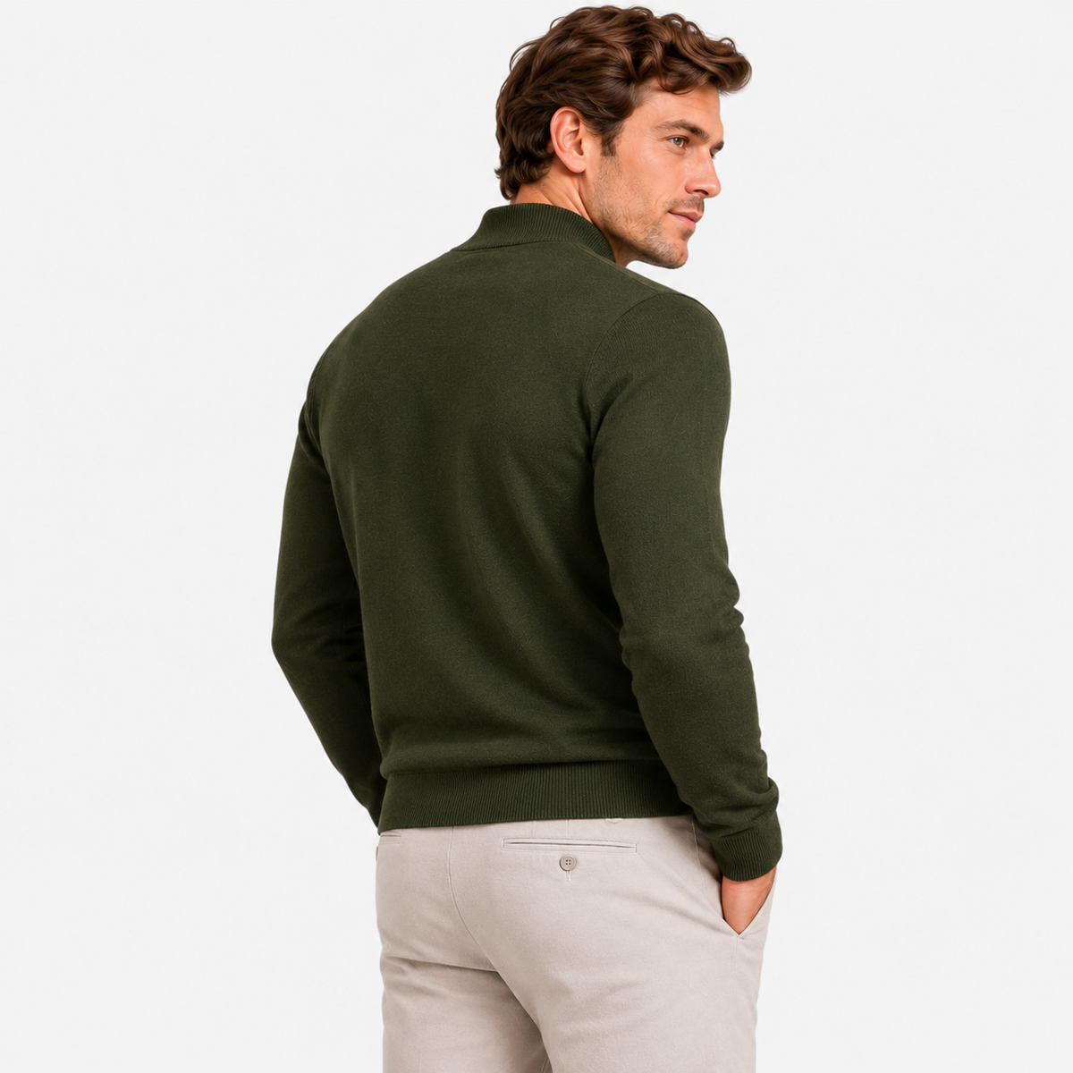 Old Ashworth  | Men's Warm Mock Neck Sweater Slim Fit Winter Knit Pullover