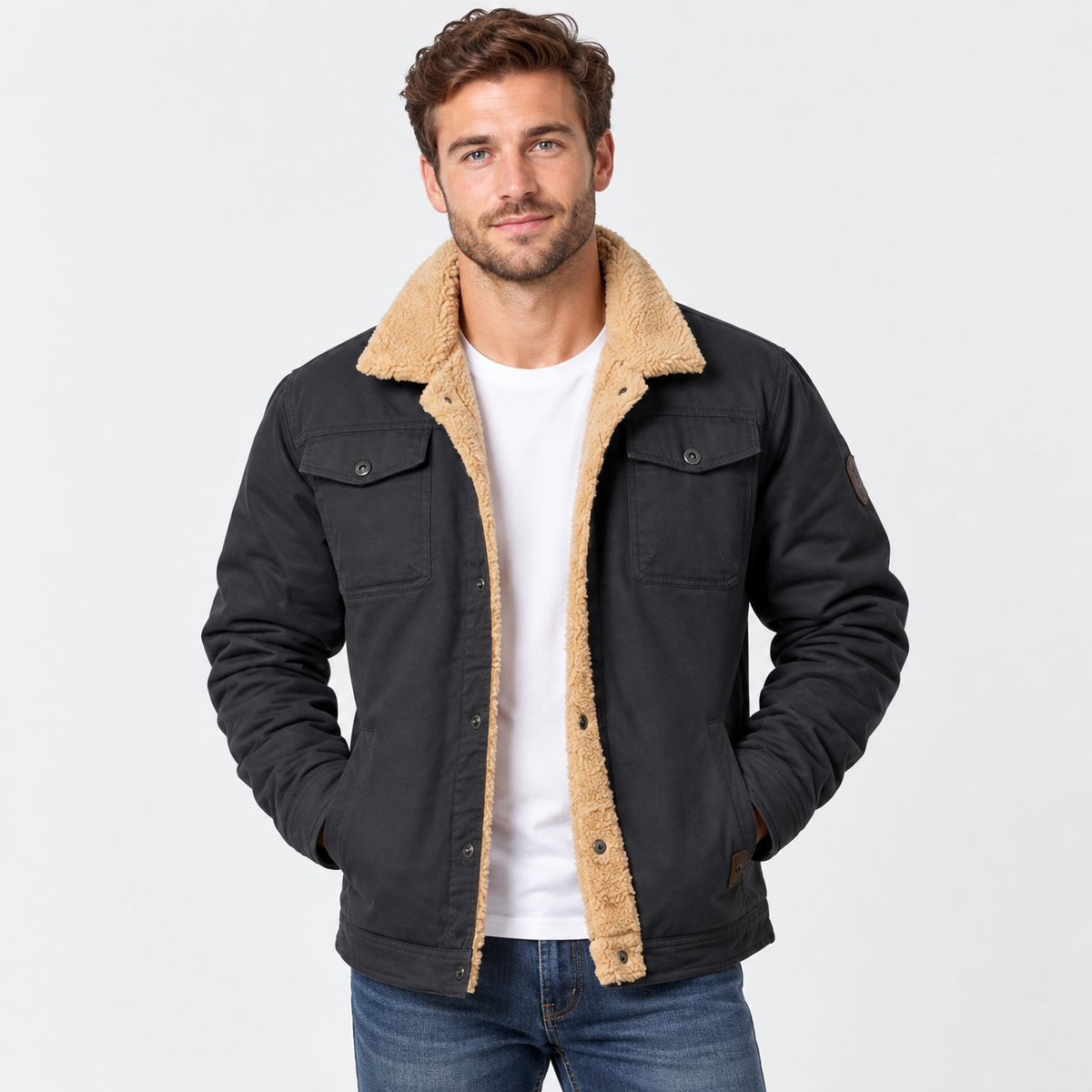 Old Ashworth | Men’s Classic Black Bomber Jacket for Everyday Wear