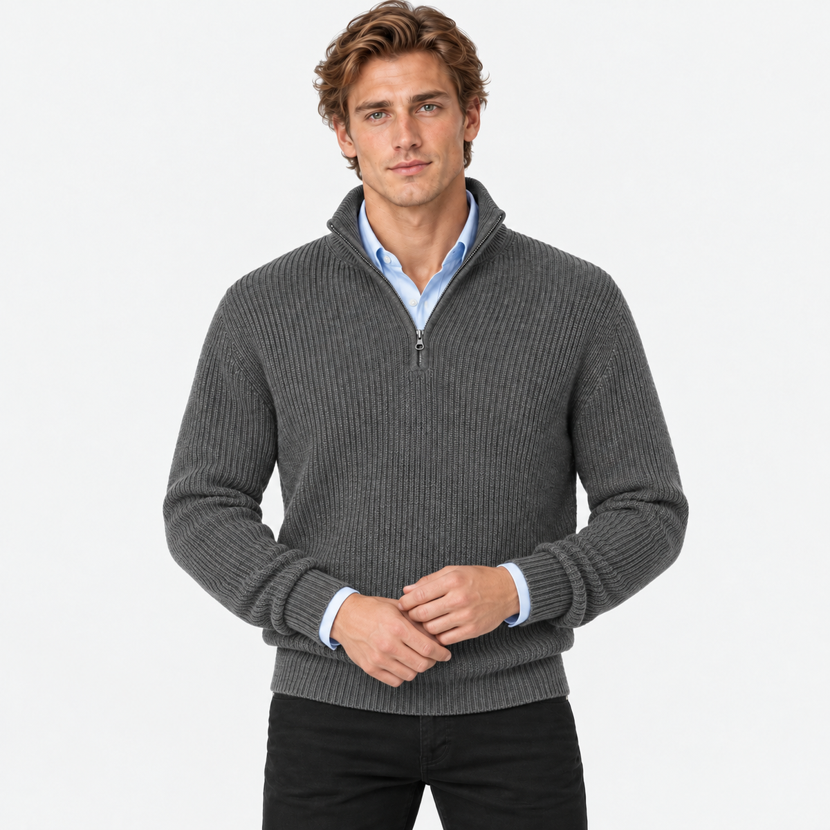 Old Ashworth | Men's Cashmere Quarter-Zip Jumper