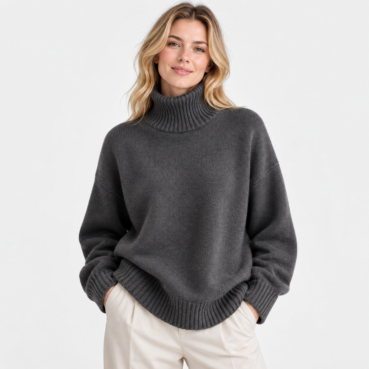 Old Ashworth  | Women's Lightweight Turtleneck Sweater Long Sleeve Knit Top