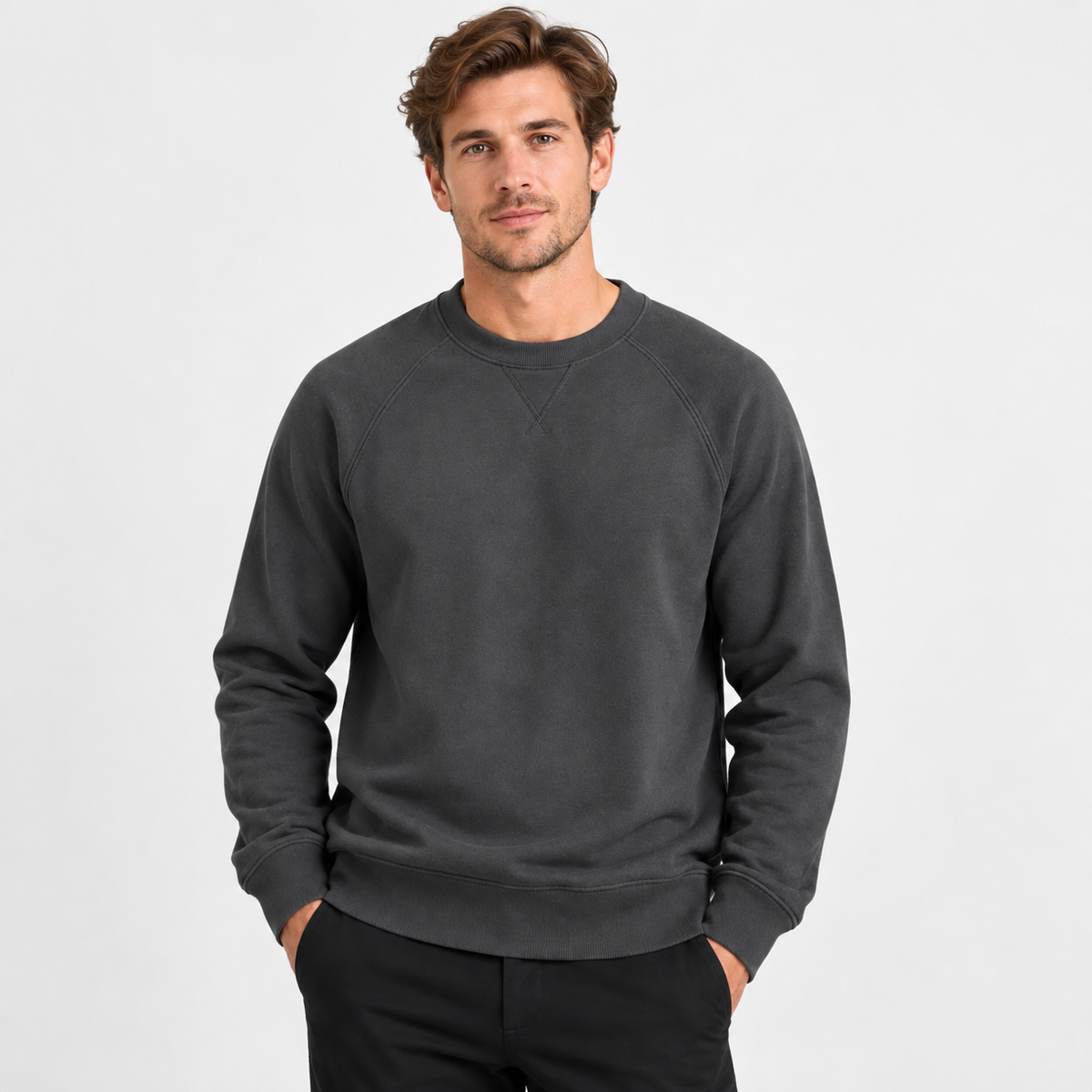 Old Ashworth  | Men's Heavyweight Crewneck Sweatshirt Warm Cotton Pullover
