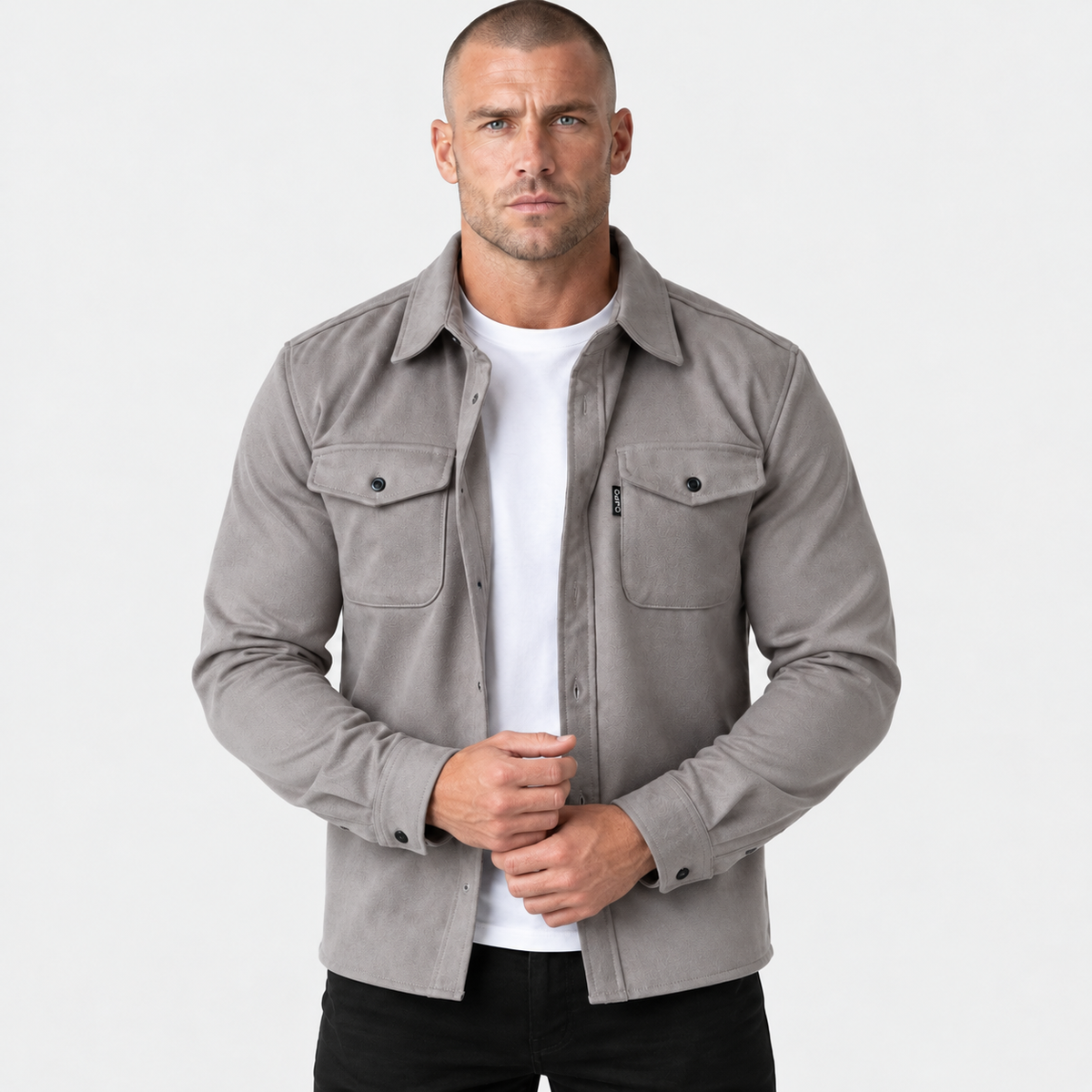 Old Ashworth | Men's Shirt Jacket – Button Front & Chest Pockets