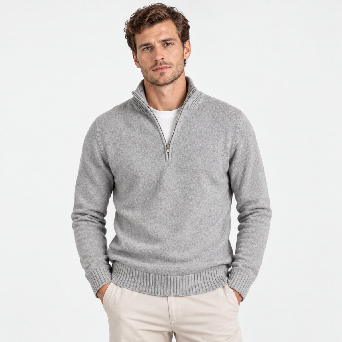 Old Ashworth  | Men's Long Sleeve Half Zip Knit Sweater Casual Pullover
