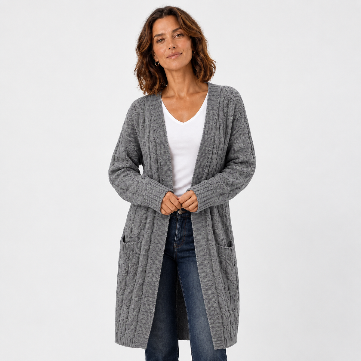 Old Ashworth | Women’s Long Hooded Cardigan for Autumn and Winter