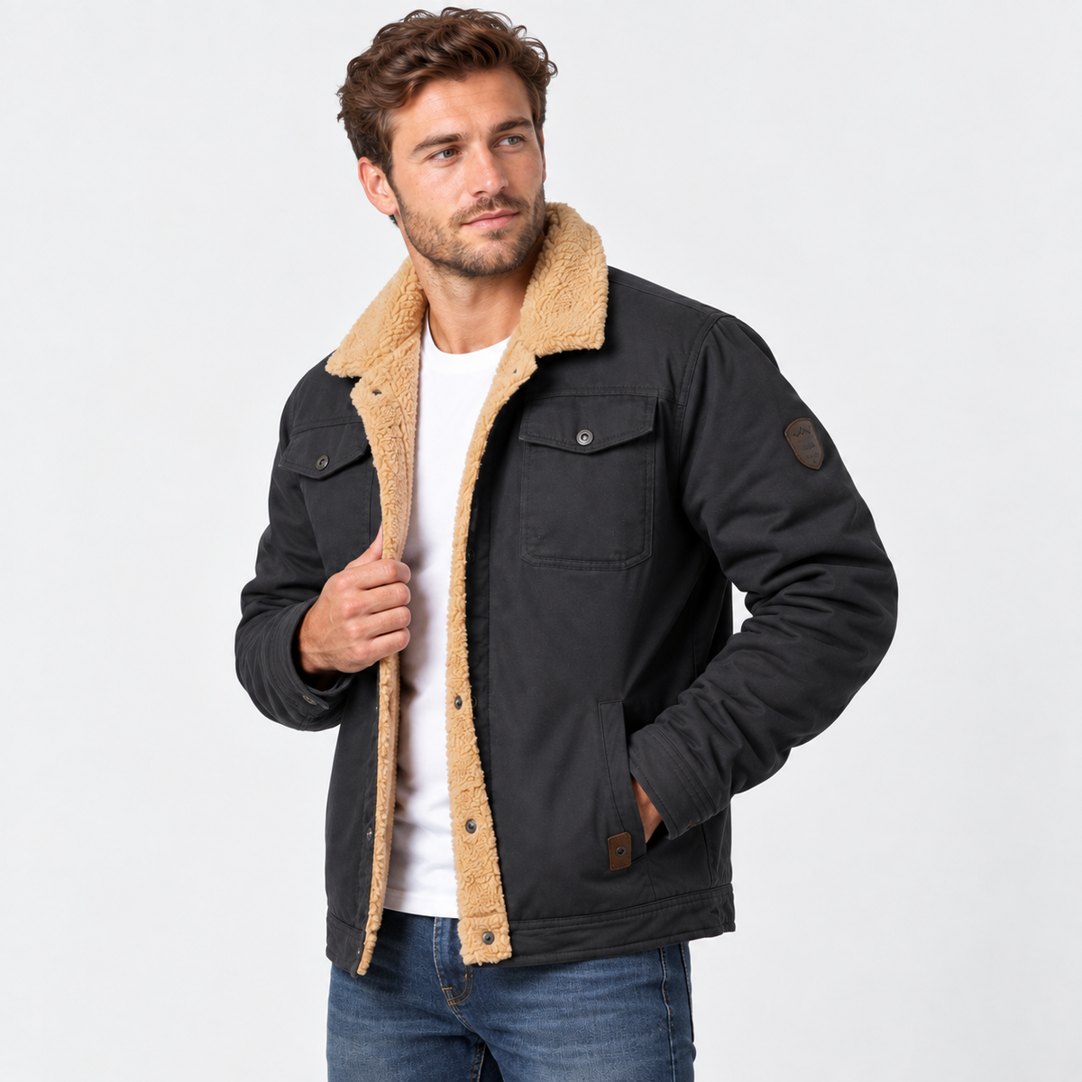 Old Ashworth | Men’s Classic Black Bomber Jacket for Everyday Wear