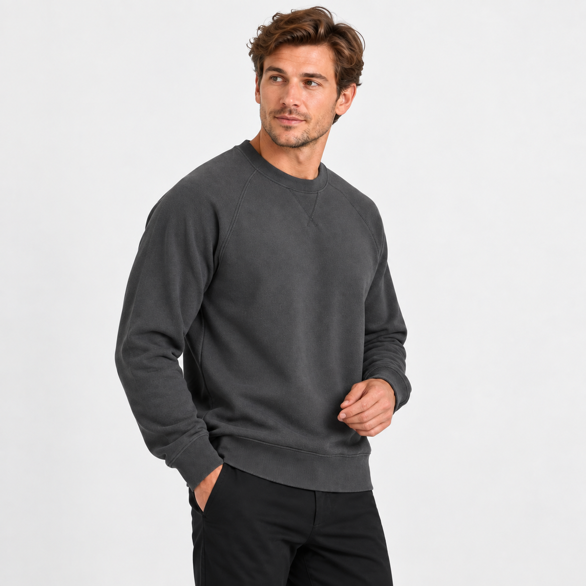 Old Ashworth  | Men's Heavyweight Crewneck Sweatshirt Warm Cotton Pullover