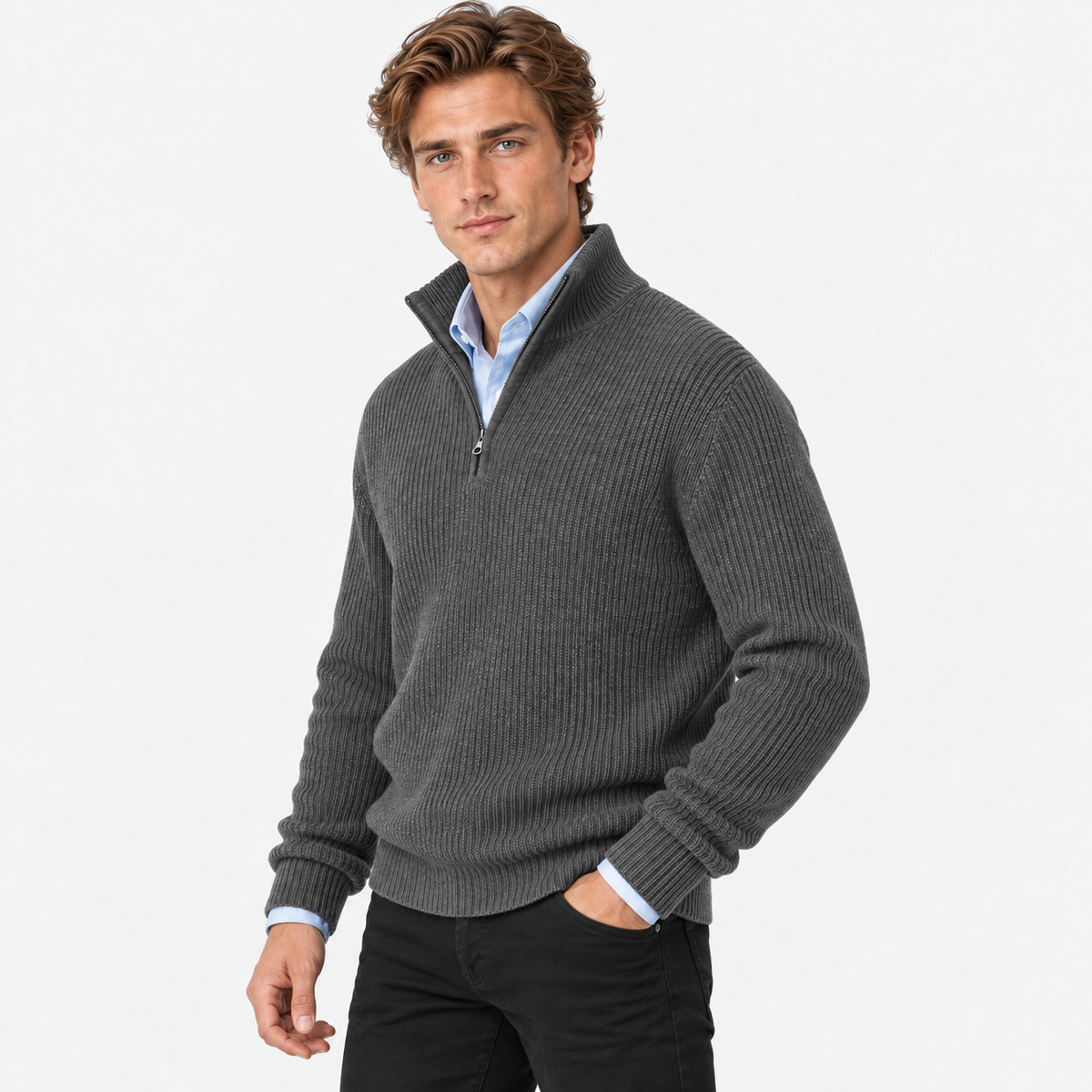 Old Ashworth | Men's Cashmere Quarter-Zip Jumper