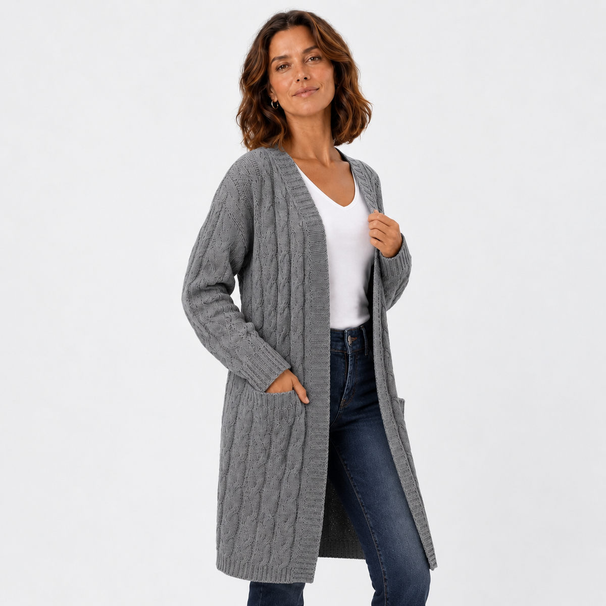 Old Ashworth | Women’s Long Hooded Cardigan for Autumn and Winter