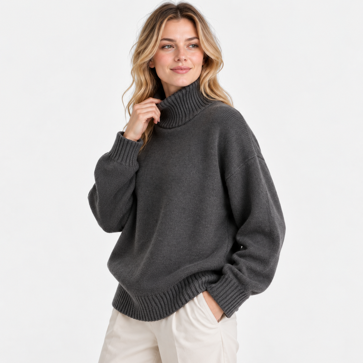 Old Ashworth  | Women's Lightweight Turtleneck Sweater Long Sleeve Knit Top