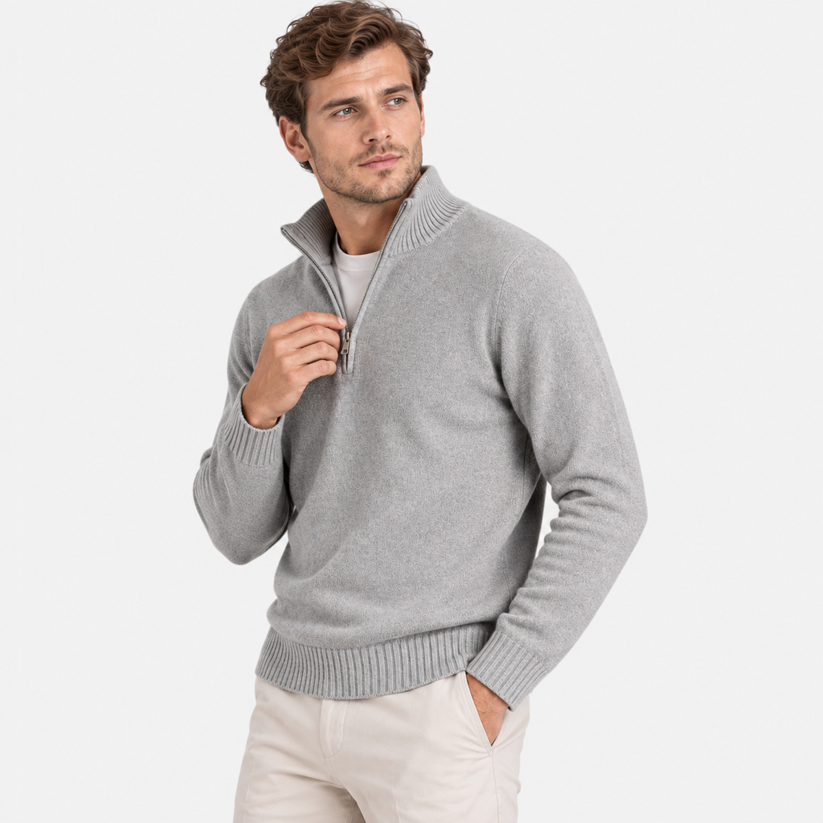 Old Ashworth  | Men's Long Sleeve Half Zip Knit Sweater Casual Pullover