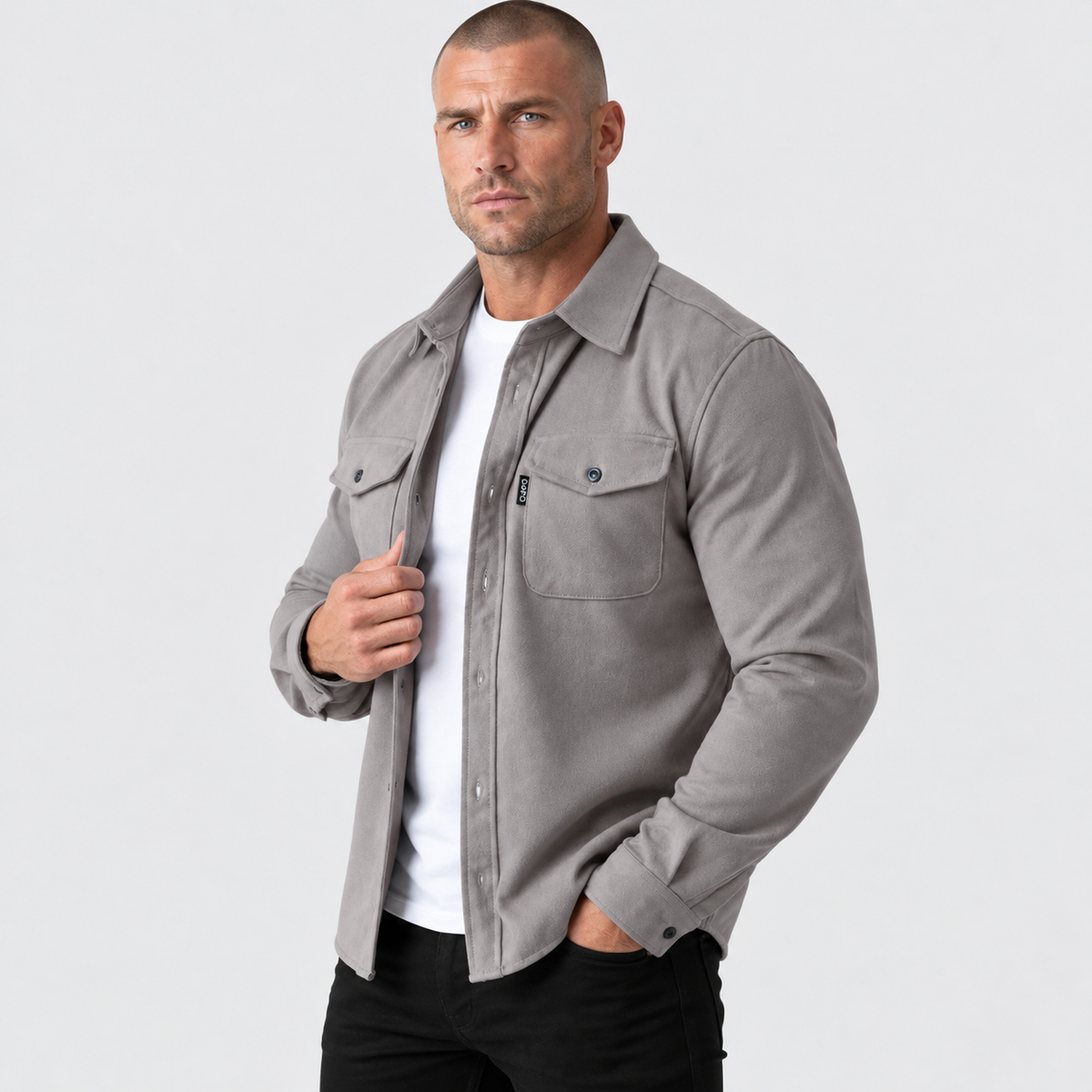 Old Ashworth | Men's Shirt Jacket – Button Front & Chest Pockets