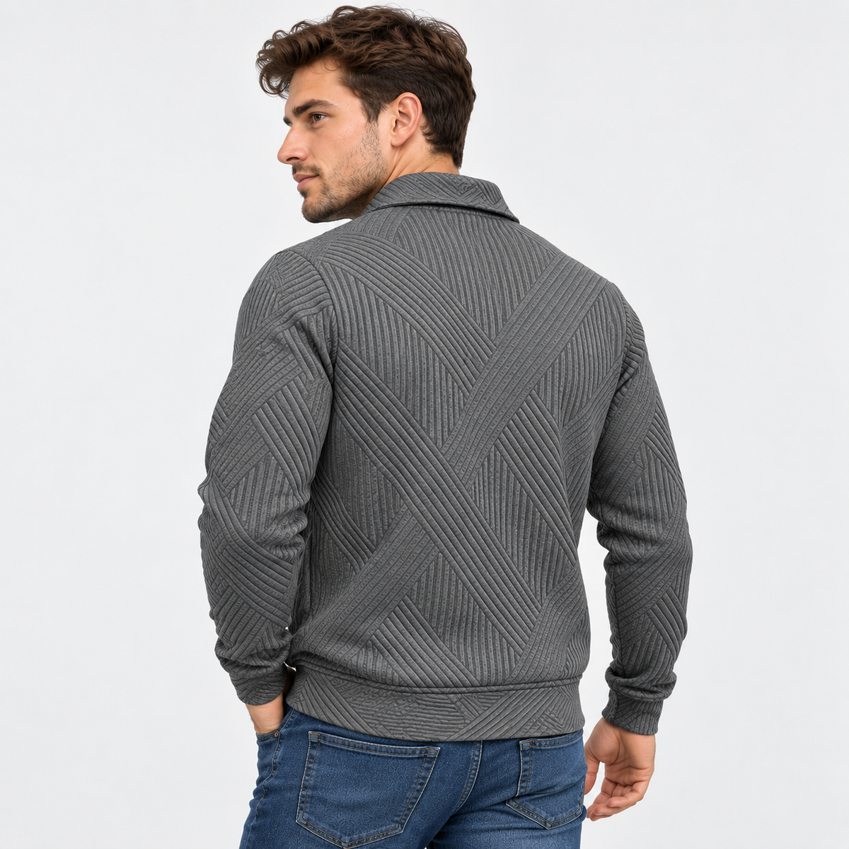 Old Ashworth | Men’s Ribbed Knit Jacket for Smart Casual Wear
