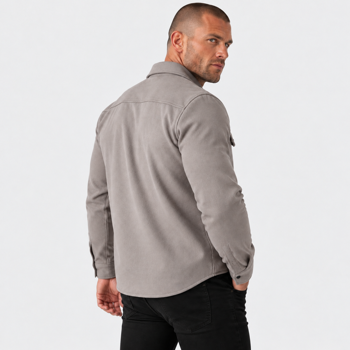 Old Ashworth | Men's Shirt Jacket – Button Front & Chest Pockets