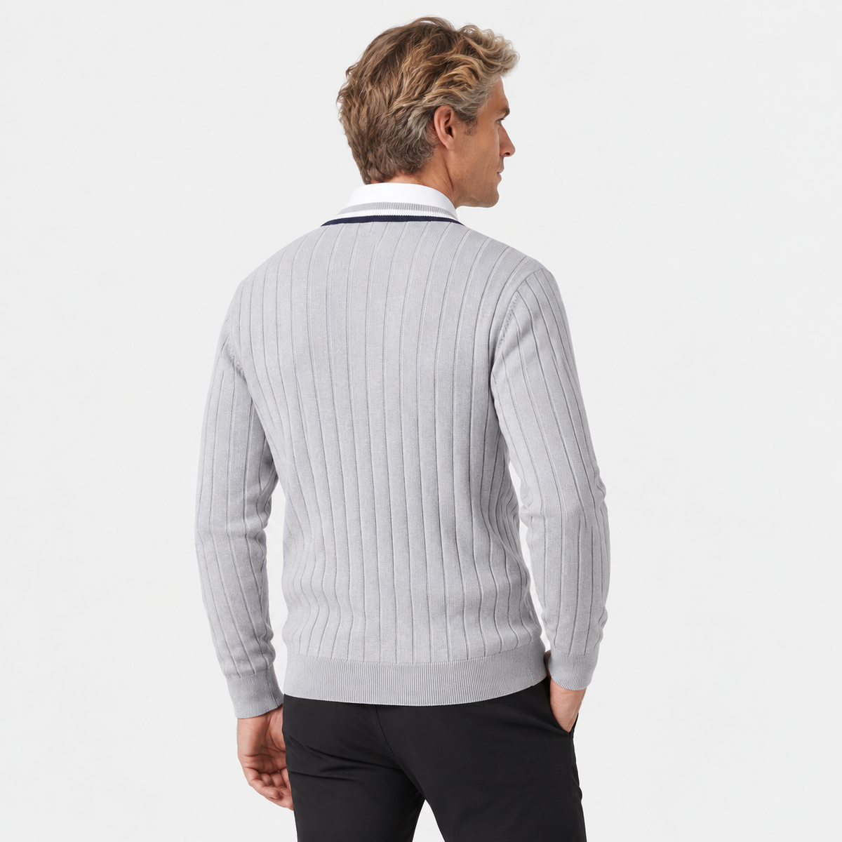 Old Ashworth | Men's Cotton Cardigan – Button-Up Office Wear