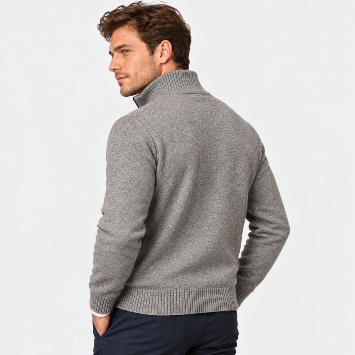 Old Ashworth | Men’s Knitted Zip Jacket for Smart Casual Wear